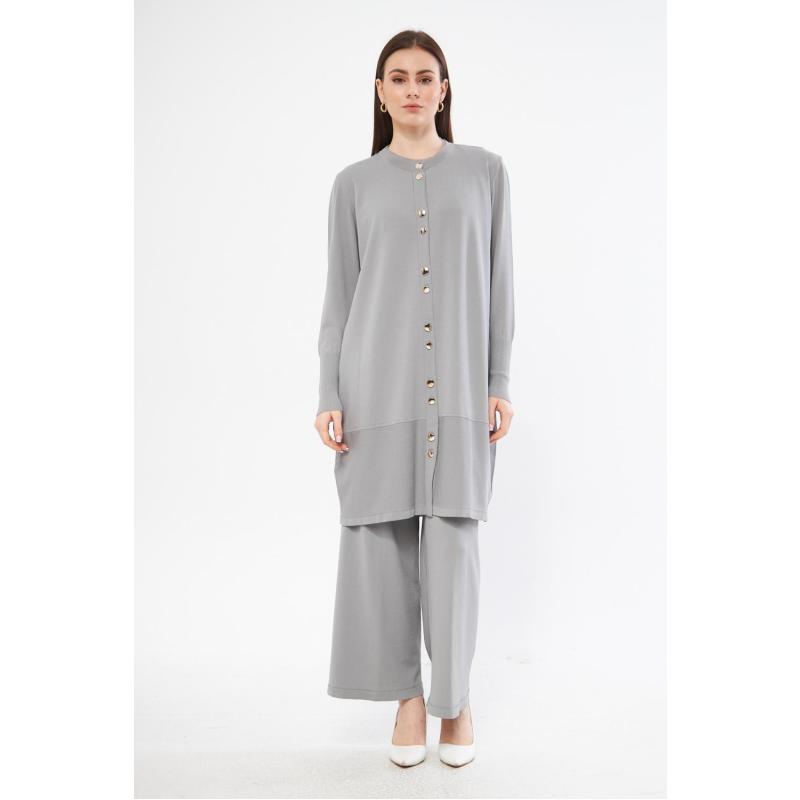 RAYON SOĞUK İP MERSERİZE BELLA HIRKA GRİ