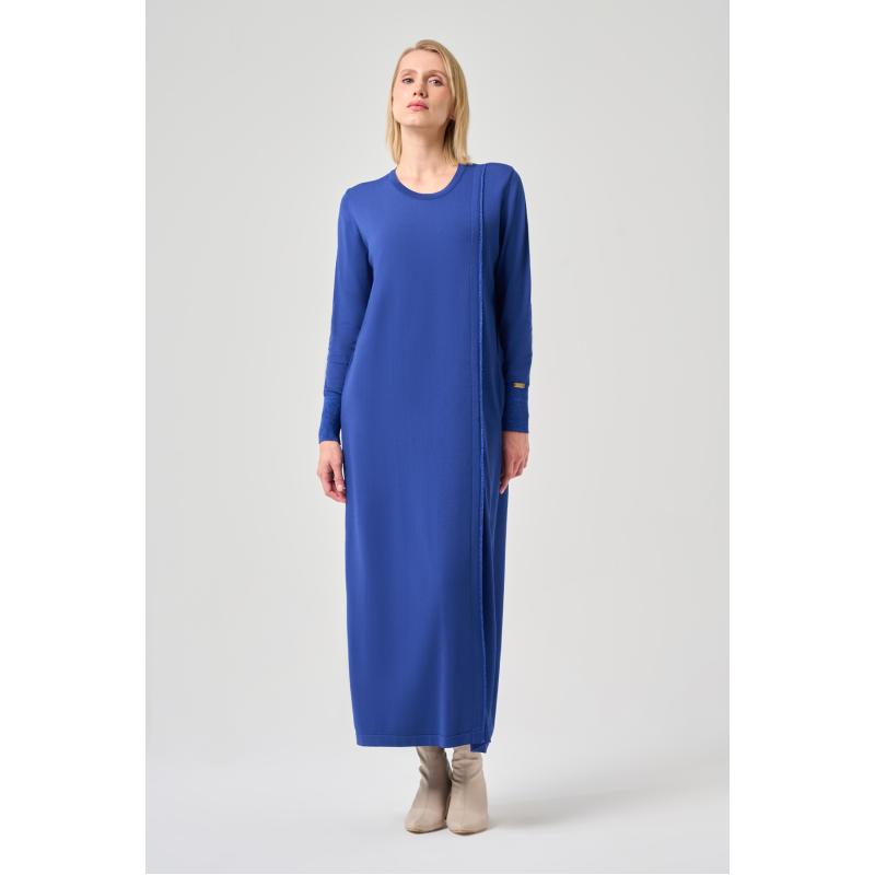 Rayon Soğuk İp Sim Elbise Sax